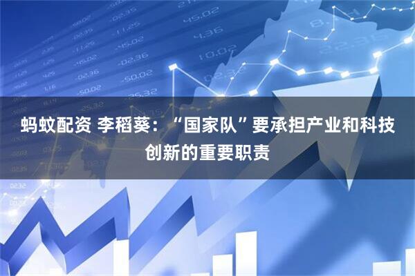 蚂蚊配资 李稻葵：“国家队”要承担产业和科技创新的重要职责
