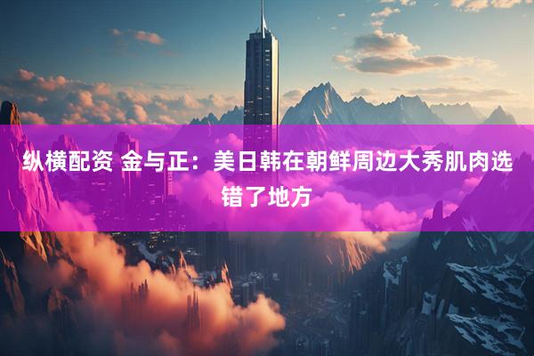 纵横配资 金与正：美日韩在朝鲜周边大秀肌肉选错了地方
