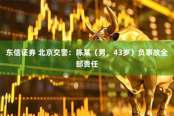 东信证券 北京交警：陈某（男，43岁）负事故全部责任